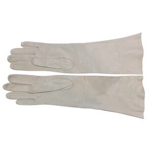 Vintage Grandoe Ivory Genuine Kidskin Leather Opera Length Gloves Italy Sz 7
